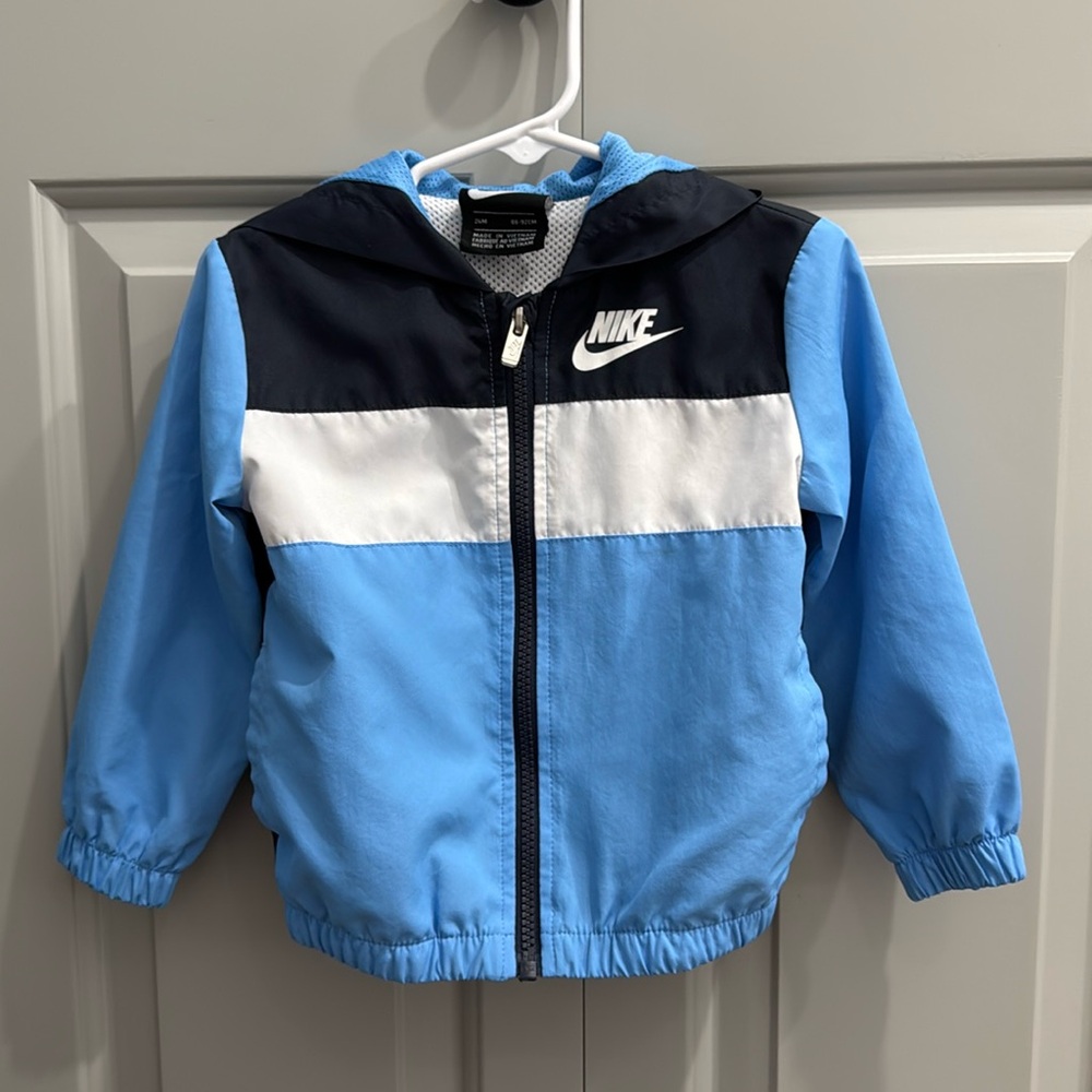 Toddler Nike Windbreaker Jacket 24M Blue and White